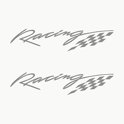Immagine di Autodomy Adesivi Racing Sport Tuning JDM OEM Confezione 2 Pezzi per Auto (Argento)