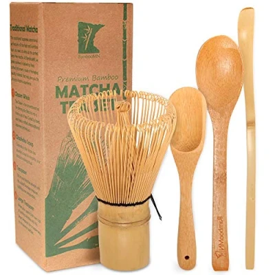 Immagine di Chasen (Tea Whisk) and Chashaku (Hooked Bamboo Scoop) for preparing Matcha by JapanBargain