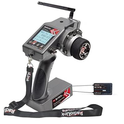 Immagine di Radiolink RC6GS V3 Nuovo trasmettitore RC a 7 canali e ricevitore giroscopio R7FG, telemetria di tensione, 2.4Ghz Surface Radio Controller per Crawler, Drifting, Bash, Buggy Cars, barche