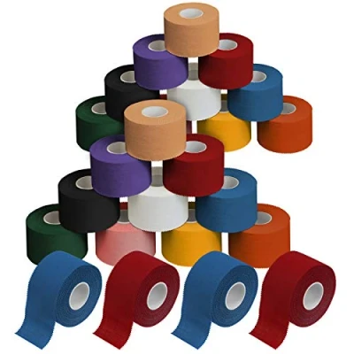Immagine di ALPIDEX 24 x Sport Tape 3,8 cm 10 Nastro Adesivo Molti Colori 100% Cotone Non Elastico, Colore:Misto