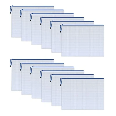 Immagine di Buste Portadocumenti A5,Borse di File,Buste con Cerniera,12 Pezzi Plastica Trasparenti per Documento Viaggio Cosmetici, 23x18cm