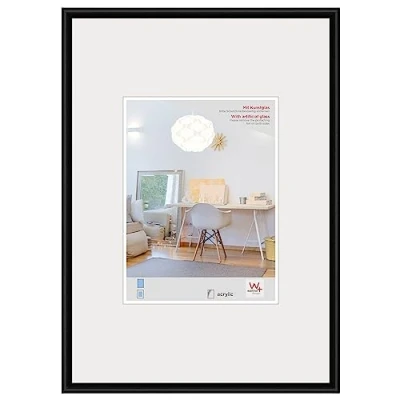 Immagine di walther design nera 42 x 59,4 cm (DIN A2) con vetro artistico, cornice in plastica New Lifestyle KVX426B