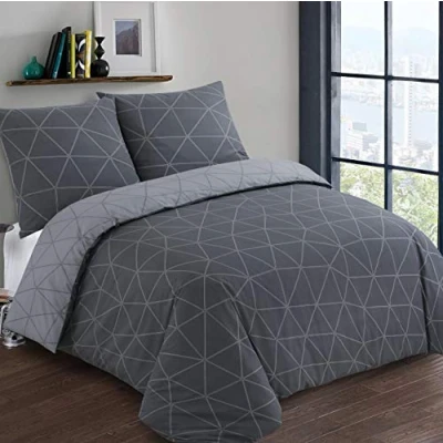 Immagine di VISION Parure copripiumino reversibile Hugo Antracite 200 x cm con 2 federe assortite 65 100% cotone