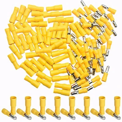 Immagine di CEEYSEE 100 Pezzi Connettori a Proiettile Terminali Crimpare Elettrici Rapidi Per Cavi Da 4,0 6,0 mm² (Giallo/YPZY)