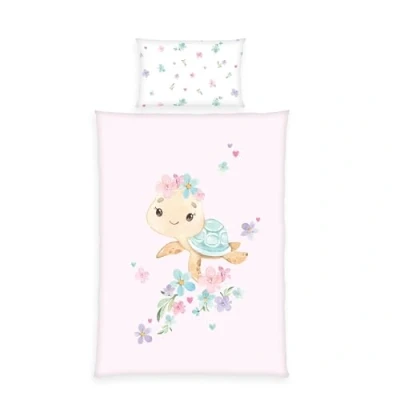 Immagine di Herding Set di Biancheria da Letto, Little Turtle, Federa 40 x 60 cm con Chiusura a Busta, Copripiumino 100 135 Cerniera, 100% Cotone/Renforcé