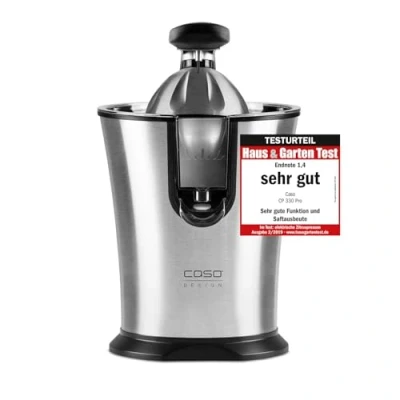 Immagine di CASO CP 330 Pro spremiagrumi elettrico e potente con cono universale in acciaio inox, 160 Watt, per tutti i comuni agrumi, avvio automatico, senza BPA