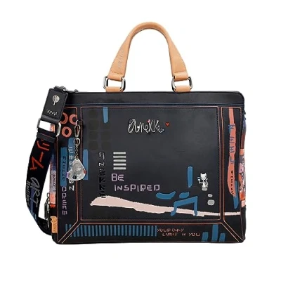 Immagine di Anekke Portadocumenti da donna Valigetta a tracolla in ecopelle con regolabile Chiusura cerniera contemporanea Misure 41x31x7 cm