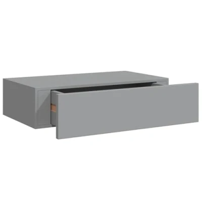 Immagine di vidaXL Scaffale con Cassetti da Parete Grigio 40x23,5x10 cm in MDF