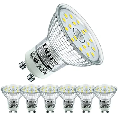 Immagine di EACLL Lampadine LED GU10 6000K Bianco Freddo 5W Sorgente Luminosa 495 Lumen Equivalenti 50W Lampada Alogena. AC 230V No Flicker Faretti, Faretto 120 , Bianca Fredda Luce Diurna Spot, 6 Pack