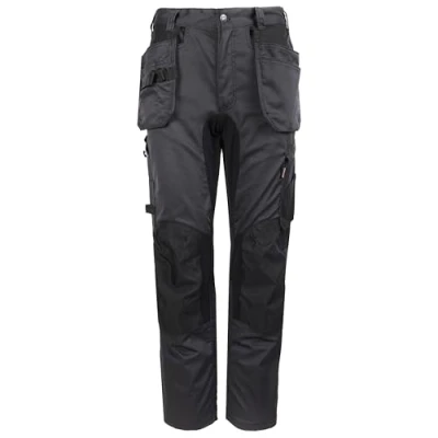 Immagine di TuffStuff Pantaloni da lavoro X Motion Stile cargo Pannelli elasticizzati Cuciture triple Tasche con ginocchiere Comodi e flessibili, Grigio, 36W Lange