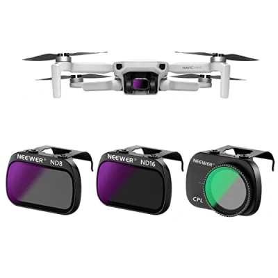 Immagine di NEEWER 3pz Set di Filtri ND Multirivestito a Definizione Alta Vetro Ottico ND8 ND16 CPL, Compatibile con DJI Mavic Mini 2 SE 2SE