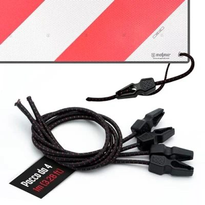 Immagine di Magma 4 Cavi Elastici per il Cartello Carichi Sporgenti Ganci di Fissaggio 1m Panello Segnalazione Portabici Bici Moto Oggetti con Occhielli, Tendoni Teloni. Bungee Lunghezza regolabile