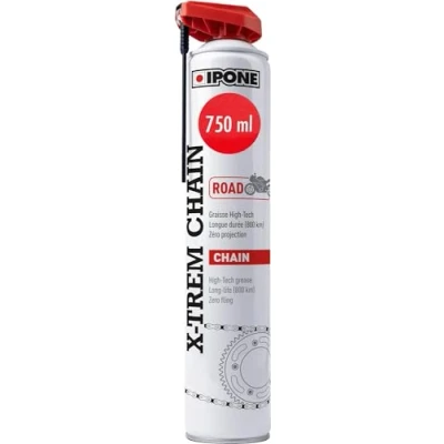 Immagine di IPONE Grasso per Catene Moto su Strada X trem Bottiglia spray con Diffusore Multiposizione da 750 ml 800 km di durata Getto preciso, senza schizzi