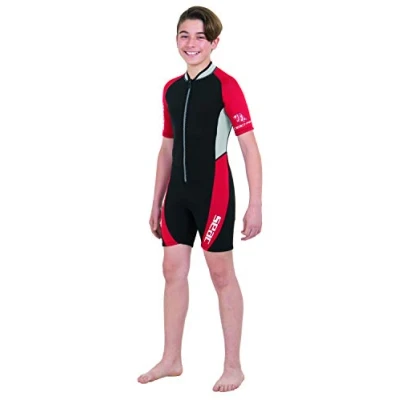 Immagine di SEAC Ciao, Muta Corta, Neoprene 2.5 mm per Snorkeling, Subacquea e altre Attività in Acqua Unisex Bambini, Nero/Rosso, 13 Anni