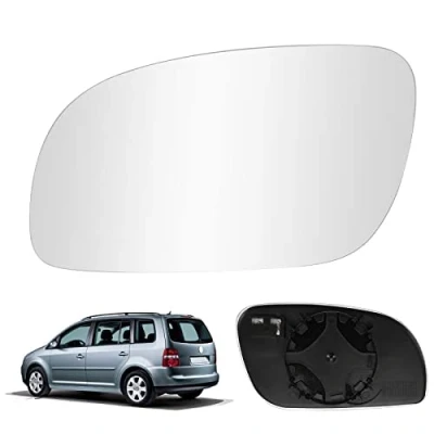 Immagine di Vetro a Specchio Sostituzione per VW Touran 2003 2009, Esterno Regolabile Adatto, Lente di Retromarcia (Sinistra)
