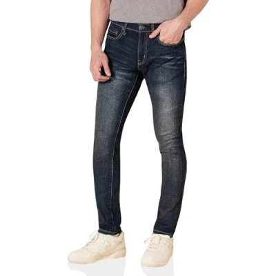 Immagine di Amazon Essentials Jeans Elasticizzati Skinny Uomo, delavé Scuro, 36W / 30L