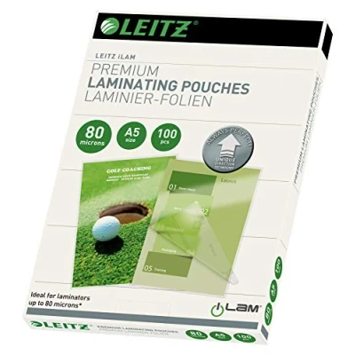 Immagine di Leitz Pouch per la Plastificazione a caldo con Tecnologia UDT (Unique Direction Technology), Formato A5 , Spessore 2x125 micron, 100 pezzi, 74930000