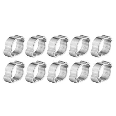 Immagine di 10 pz Fascette Stringitubo Acciaio Inox Zincatura Morsetto per Tubo Flessibile Fascetta Tubi Fissi Regolabile in Inossidabile con Doppio Filo (9 11mm)