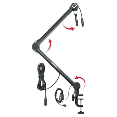 Immagine di Gator Frameworks GFWMICBCBM4000 braccio desk a morsetto per microfono con indicatore luminoso
