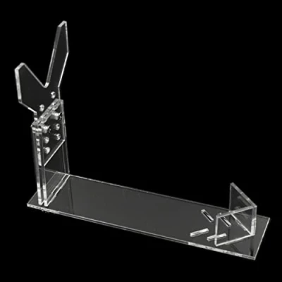 Immagine di Pistola Revolver Arma Fuoco Supporto 195*50*160 mm Acrilico Gun Rack, per pistole regolabile giocattolo tipi piccole giocattolo, 5 altezze/3 lunghezze, Trasparente titolare display rack
