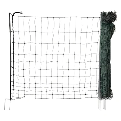 Immagine di horizont recinzione per cani easyLine, lunghezza 50 m, altezza 110 cm, 14 pali in PVC, mobile senza corrente, cani, campeggio, giardino, con doppia punta, verde