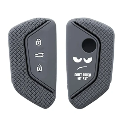 Immagine di kwmobile Custodia Coprichiave Compatibile con VW Golf 8 3 tasti Cover Copritelecomando Chiave Auto Copri Chiavi Macchina Don&#039;t touch my Key
