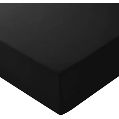 Immagine di Amazon Basics Lenzuolo con angoli Singolo, 90 x 200 30 cm, in 100% Microfibra altezza da 30cm, Nero