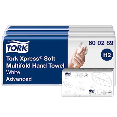 Immagine di Tork Xpress Soft Multifold Asciugamani Bianco H2, avanzato, 2 veli, piega a Z, assorbente, 3 x 7 180 fogli, 600398