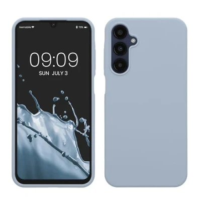 Immagine di kwmobile Cover per Samsung Galaxy A25 Custodia Back Case Smartphone in Silicone TPU Protezione Gommata blu chiaro matt