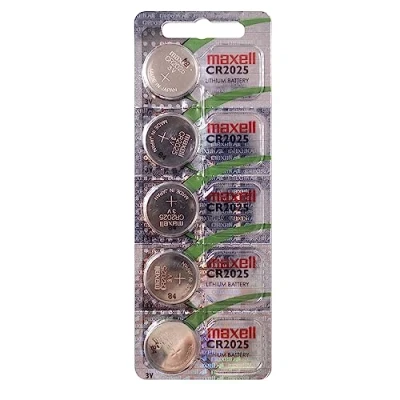 Immagine di Maxell Mod. CR2025 Confezione da 5 Batterie, 3 V, Litio, 170 mAh, Colore: Grigio