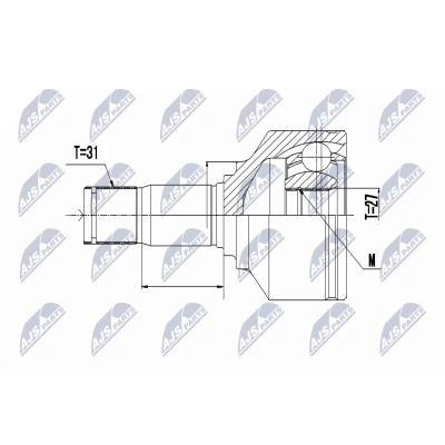 Immagine di NTY NPW VV 095 Kit Giunto Omocinetico Trasmissione automatica Assale anteriore Sx VOLVO: XC60 I, LAND ROVER: Freelander 2 SUV