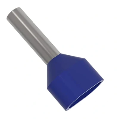 Immagine di AUPROTEC Puntalini isolati Twin 0,5 16 mm² Doppio Terminali a Bussola: 100 pezzi, 2.5 Blu