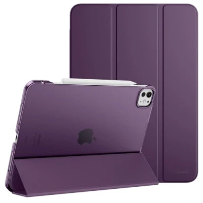 Immagine di MoKo Custodia per iPad PRO 11 Pollici M4 2024 (5a Gen.), Sottile con Retro Traslucido in PC Rigido 11&#039;&#039; (A2836/A2837/A3006), Supporta Apple Pencil PRO, Viola Scuro
