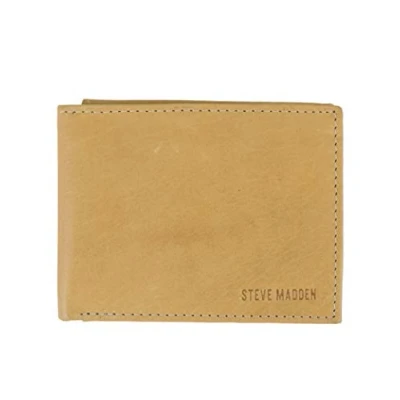 Immagine di steve madden Leather RFID Wallet Extra Capacity Attached Flip Pocket Portafogli, Nero (Antico), Taglia Unica Uomo