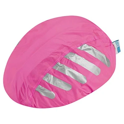 Immagine di EAZY CASE Copertura antipioggia per casco da bicicletta, rivestimento impermeabile con elastico, riflettore, protezione la sicurezza stradale, colore: rosa