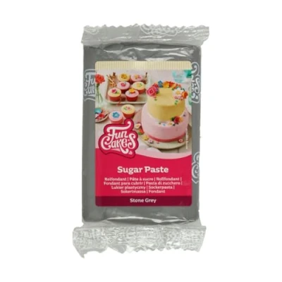 Immagine di FunCakes Pasta di Zucchero Stone Grey: facile da usare, liscia, flessibile, morbida e pieghevole, perfetta per decorare torte, halal, kosher senza glutine. 250 gr