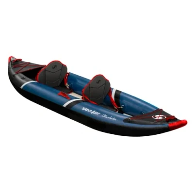 Immagine di Sevylor Charleston Kayak gonfiabile per 2 persone, fondo ad alta pressione, canoa robusta in PVC rinforzato, con Dry Pack, manometro e pinna rimovibile, portata fino a 196 kg