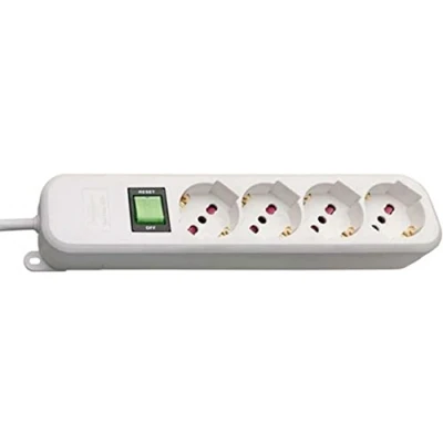 Immagine di Multipresa Elettrica Salvaspazio BRENNENSTUHL Eco Line 1150749124 Ciabatta con Interruttore e 4 Prese Universali (IT10/16A DE 16A) da Scrivania per la Casa o l&#039;Ufficio Cavo 1,4 m, Bianco