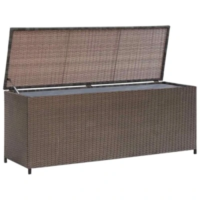 Immagine di vidaXL Cassapanca in rattan sintetico, colore: marrone