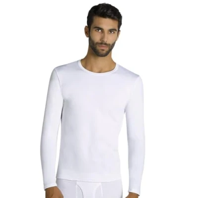 Immagine di Ysabel MORA Maglia Termica Uomo Mora. Girocollo, maniche lunghe, interno felpato. Disponibili due colori: Nero e Bianco. Bianco