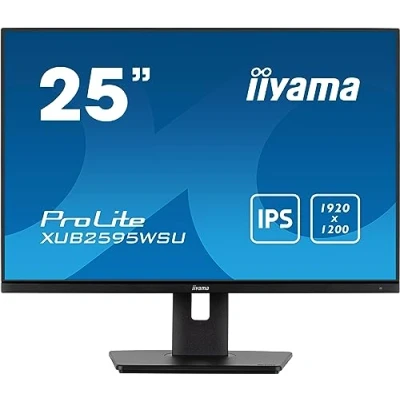 Immagine di Iiyama 25 ETE IPS panel Monitor LED ERP F (A G) 63.5 cm (25 pollici) 1920 x 1200 Pixel 16:10 4 ms HDMI ™, DisplayPort, Cuffie (jack da 3,5 mm), USB, VGA