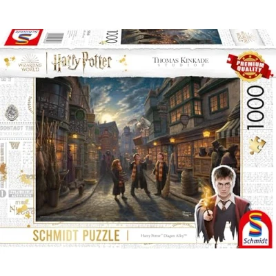Immagine di Schmidt Spiele 58548 Wizarding World, Harry Potter, Diagon Alley, Thomas Kinkade, Puzzle da 1000 Pezzi, Multicolore