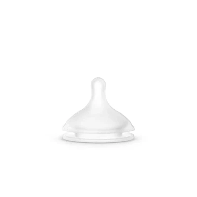 Immagine di Suavinex 307042 Set di 2 tettarelle fisiologiche SX Pro in silicone, flusso lento per neonati, succo o acqua, tettarella +0 mesi con sistema anticolico, pezzi, trasparente