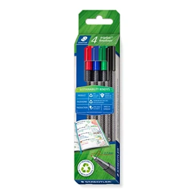 Immagine di Staedtler triplus 334 RC4 Pennarello punta fine colori assortiti 0.3 mm 4 pz.