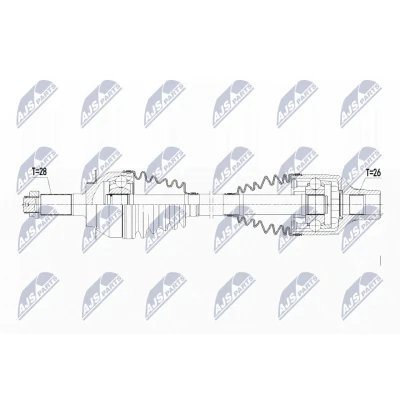 Immagine di NTY NPW SU 017 Albero motore / Semiasse Assale anteriore Dx 567, 40 FIAT: Sedici, SUZUKI: SX4 I Hatchback