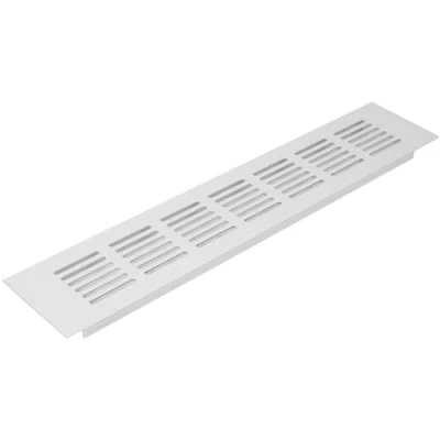 Immagine di Vent Systems griglia di ventilazione in alluminio bianco 60 x 300 mm con per insetti. Applicazioni HVC, riscaldamento, raffreddamento e ventilazione. Copertura sfiato interna ed esterna