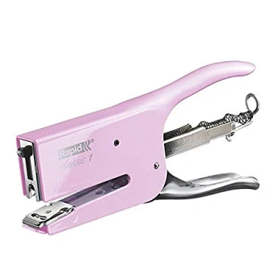 Immagine di Rapid Retro K1 Cucitrice a Pinza , Compatibile con i Punti Metallici 24/6 e 24/8 mm, Capacità 50 Fogli, Metallo, Strawberry Cream, 5000493