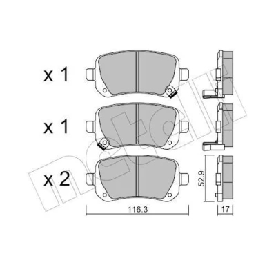 Immagine di METELLI 22 0864 0 Kit pastiglie freno con segnalatore acustico usura FIAT: Freemont, CHRYSLER: GRAND 5OYAGER 5, DODGE: Journey MPV
