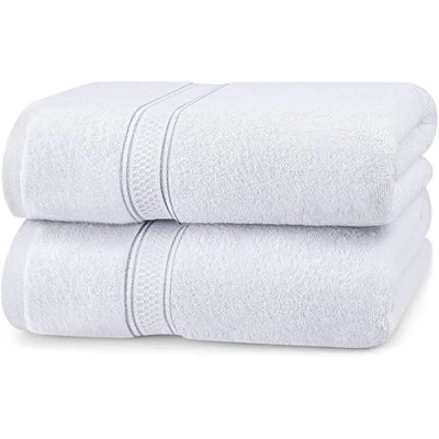 Immagine di Utopia Towels 2 Set Asciugamani da Bagno (69 x 137 cm) in Cotone per Hotel e Spa, Massima Morbidezza assorbenza (Bianco)