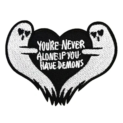 Immagine di BPA Toppe Termoadesivi Ricamate per Ferro da Stiro o Cucire you are never alone if have demons